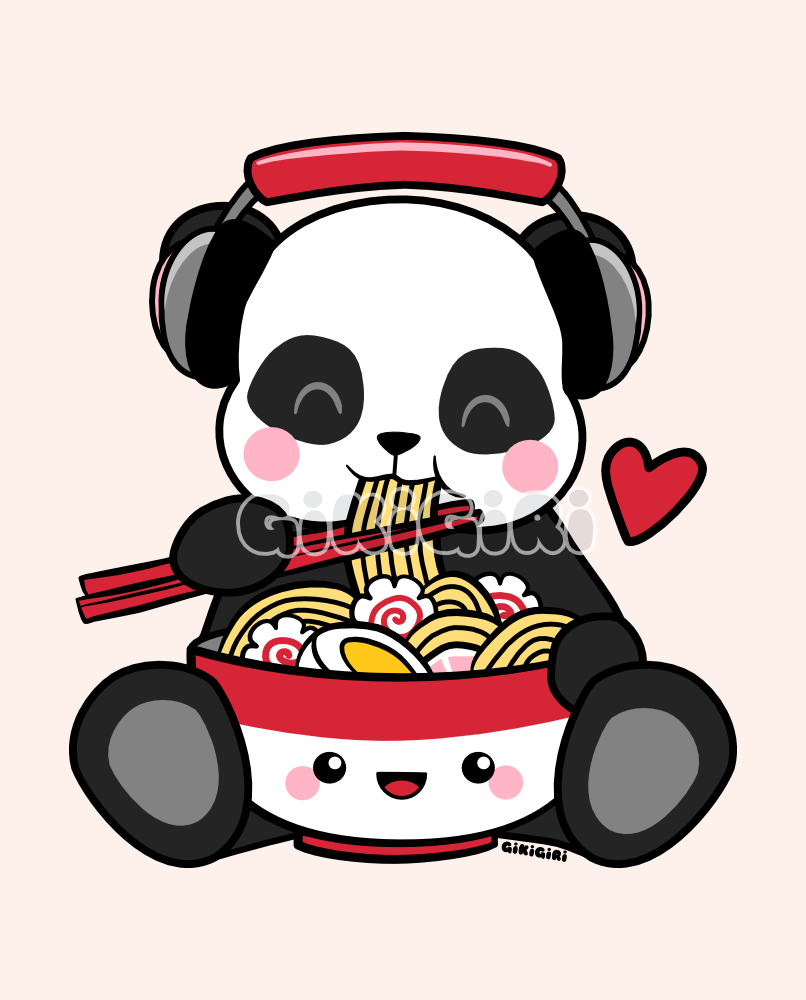 Love Music Love Noods Panda